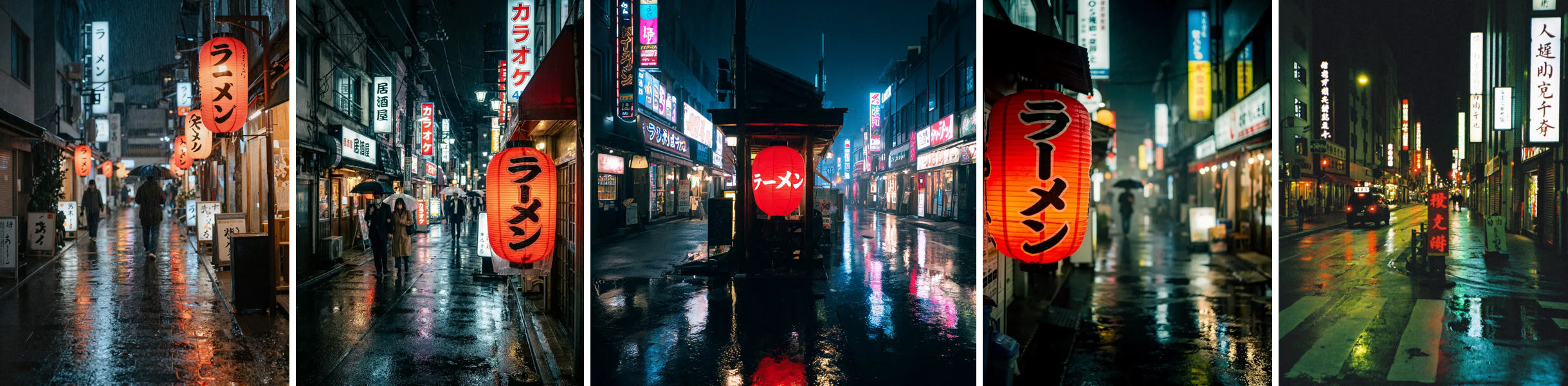 5モデルで同じ日本語プロンプトを生成した比較